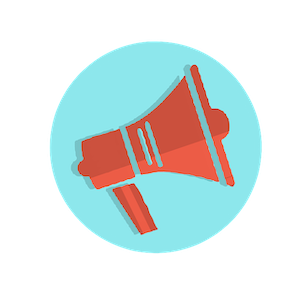 茶色のメガホンのイラスト