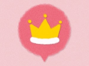 ピンク色の背景に王冠が記載されたのイラスト